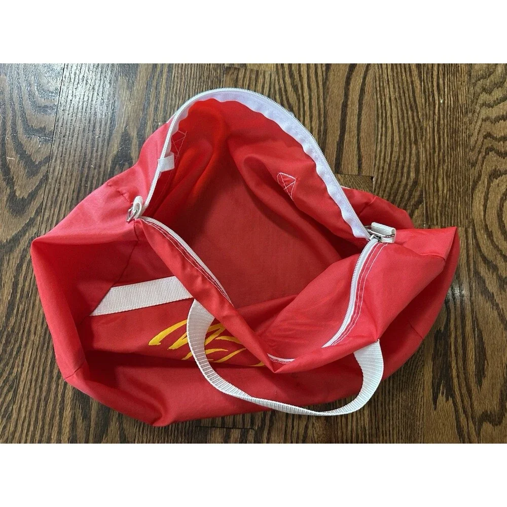 Vintage‎ McDonalds Nylon Duffel Roll Bag Rare Red Functional No Shoulder Strap